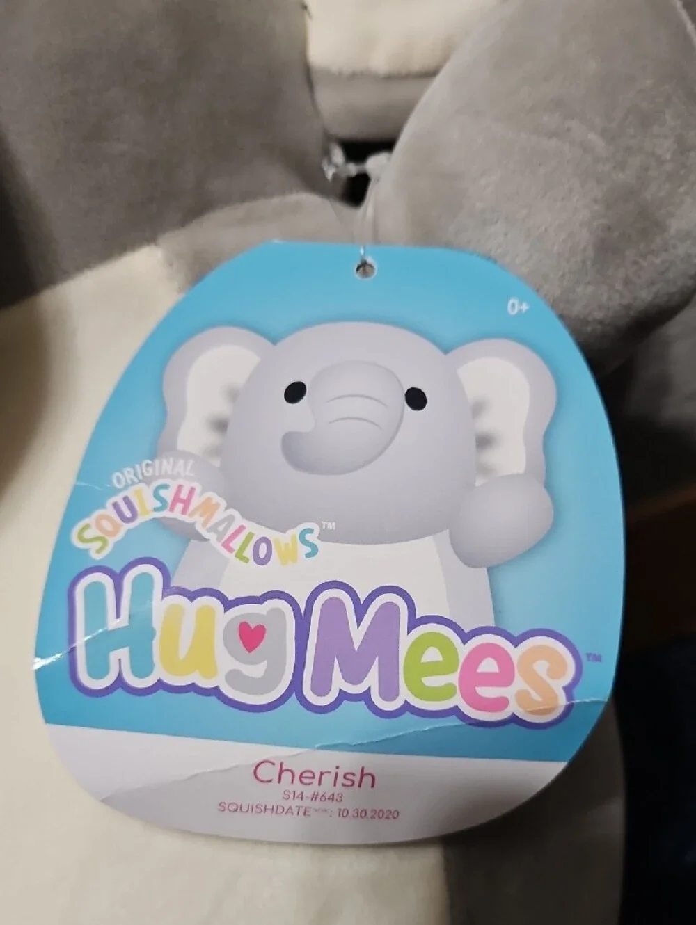 Squishmallows Cherish Elephant Plush - Grey & Cream